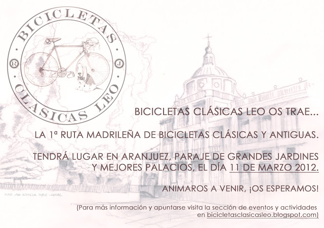 1ª Ruta Madrileña de Bicicletas Clásicas y Antiguas. Aranjuez, Domingo 11 de Marzo de 2012